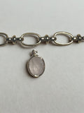 Gold Oval flat Pearl Charm